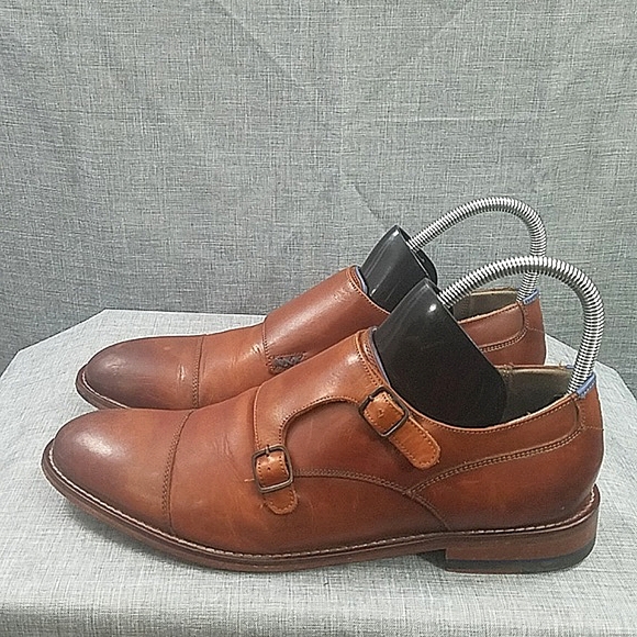 Sweeney London Marston brown leather monk strap Oxford dress shoe men's sz 10M - Picture 8 of 12